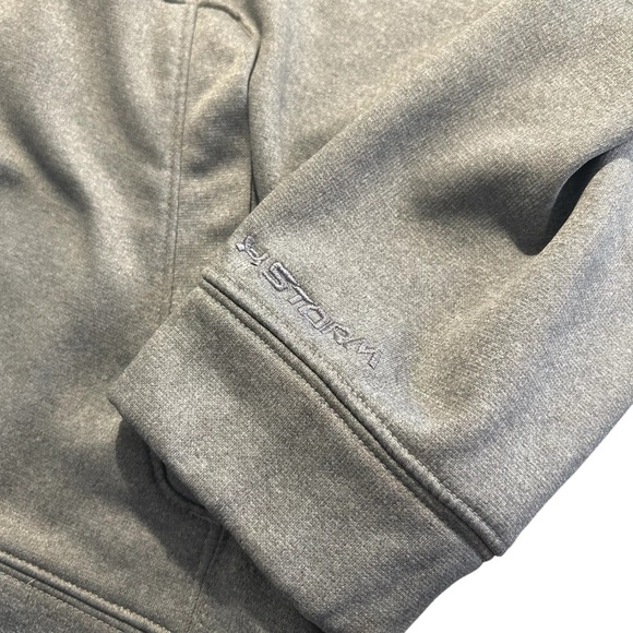 Under Armour Logo Front Gray and Lime Green Hoodie Sz Lrg - Picture 9 of 14